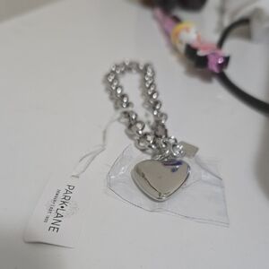 Park Lane Shiny Silver Heart Charm Bracelet